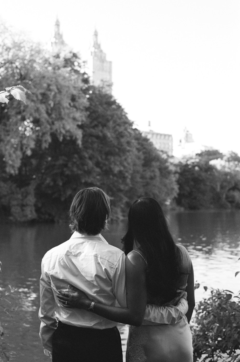 Oscar and Amber by the water